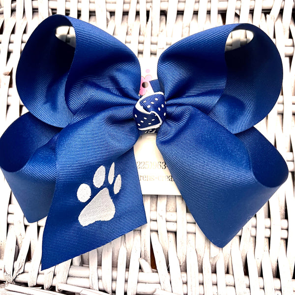 Paw Print Embroidered Hair Bow
