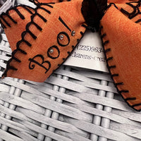 Boo! Halloween Embroidered Blanket Stitch Bow