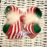 Taffy Stripes Christmas Hair Bow
