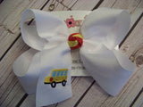 Jumbo/Large School Themed Embroidered Bows