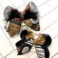 Saints Themed Game Day Print Jumbo or Large Layered Hair Bow
