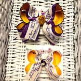 Geaux Tigers Print Jumbo Large Medium or Small Layered Hair Bow
