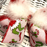 Christmas Grinch Legs Jumbo Large or Medium Plus Layered Hair Bow