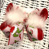 Christmas Grinch Legs Jumbo or Large Layered Hair Bow