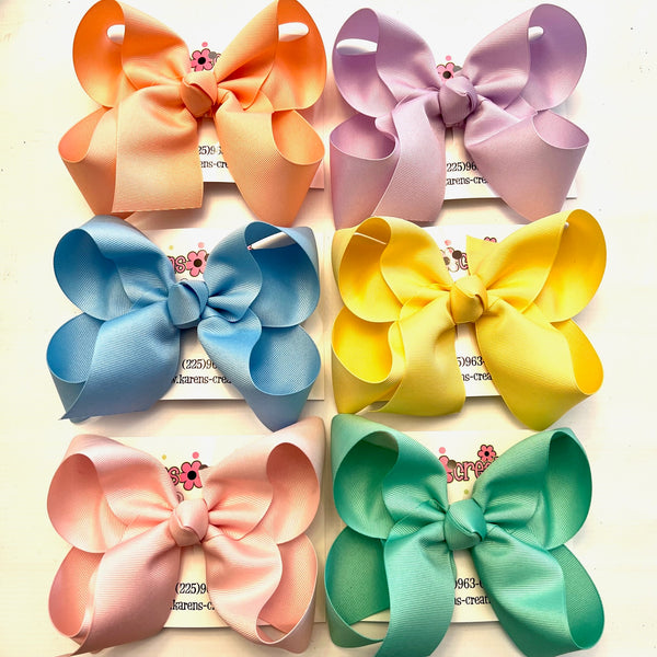Large Solid Boutique Single Layer Hair Bow