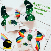 St. Patrick's Day Shamrock Trio Monogrammed Hair Bow